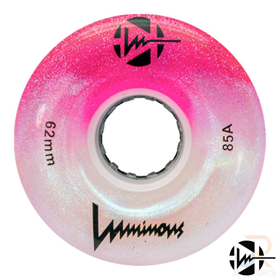 LUMINOUS LED WHEELS - 62mm/85a - 4 PACK - LOADS OF COLOURS!