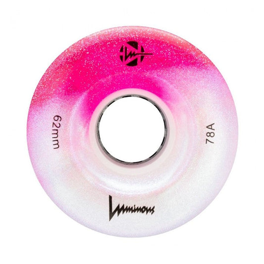 LUMINOUS LED OUTDOOR WHEELS - 4 PACK - 62mm/78a - COTTON CANDY