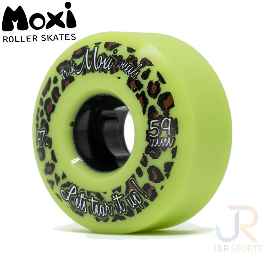 MOXI TRICK WHEELS - 4 PACK - 59mm/97a - LIME GREEN