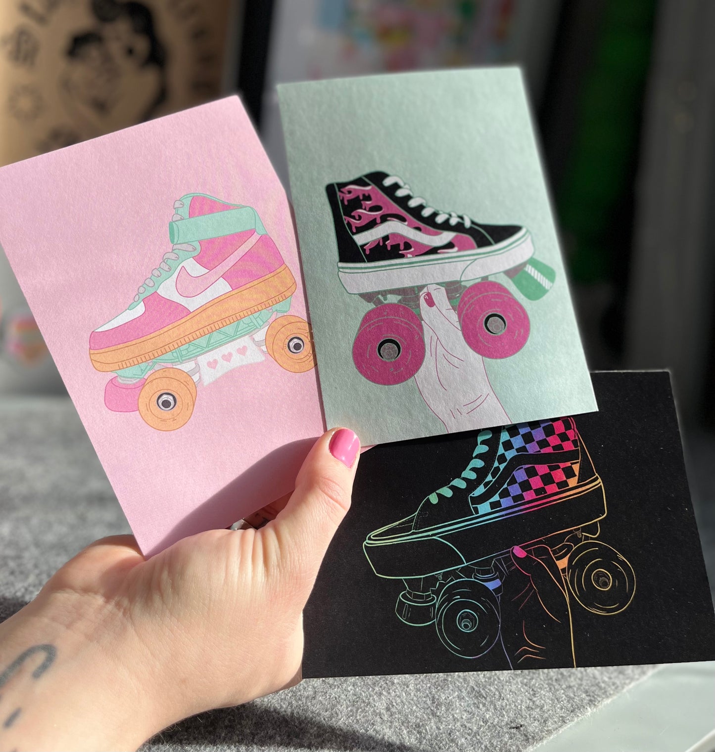 Set of Three Custom Skate Art Prints